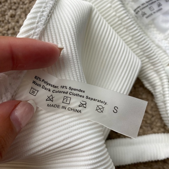 White Ribbed Cheeky Bikini Set - Picture 4 of 8